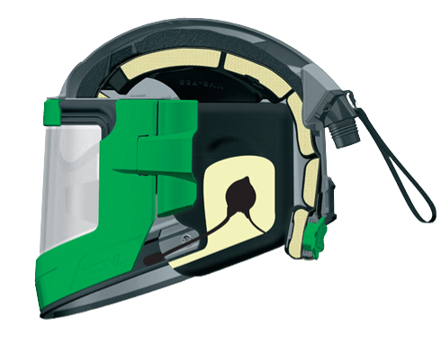 Casco con radio para comunicación inalámbrica